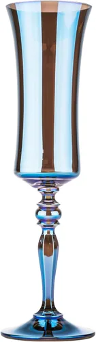 Vista 2 de Copas de champán Lazurit de 6 onzas sopladas a mano, sin plomo, copas de champán de cristal, flautas elegantes, regalo para boda, aniversario