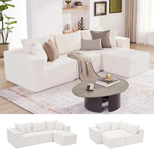 Vista 38 de Weture Sofá Seccional Modular de 108", Sofá Seccional Cloud con Asiento Profundo, Sofá Modular Moderno en Forma de L con Chaise, Sofás Tapizados