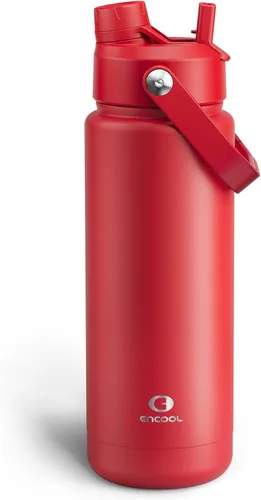 Vista 193 de Botella de agua aislada con popote para niños, botella de agua de acero inoxidable de 12 onzas con boquilla doble, a prueba de fugas, sin BPA, al