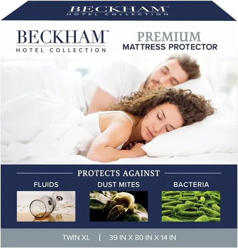 Vista 13 de Beckham Hotel Collection Protector de colchón: mezcla de algodón de grado hotelero, protección impermeable silenciosa que preserva la sensación