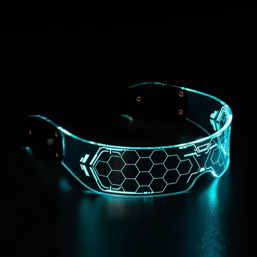 Vista 5 de Fency Light Up Glasses, LED Glasses for Adults, Cyberpunk Glasses for Cosplay Halloween Bar Club Party