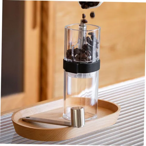 Vista 7 de TOYANDONA Manual Coffee Bean Grinder Adjustable Burr Mill for Home and Office Portable Hand-cranked Coffee Mill for Freshly Ground Beans for Travel