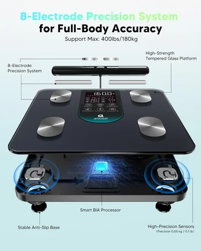 Vista 4 de arboleaf Báscula inteligente para peso corporal