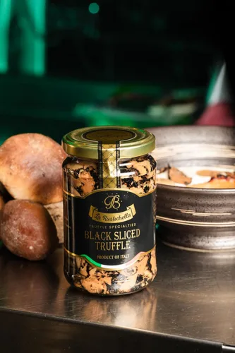 Vista 3 de La Rustichella - Trufa negra en rodajas - 100% fabricada en Italia Vegana, sin gluten, sin colesterol (9.88 oz (280 gr))
