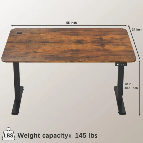 Vista 31 de Furmax Escritorio eléctrico de altura ajustable grande de 55 x 24 pulgadas, escritorio de pie para oficina en casa, escritorio de computadora