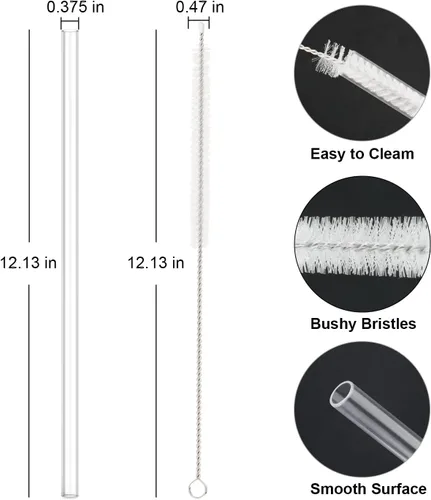 Vista 2 de Paquete de 10 popotes de repuesto para Stanley de 40 onzas y 64 onzas, vaso de viaje Adventure Quencher, popotes reutilizables con cepillo