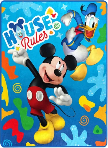 Vista 2 de Northwest - Manta Sherpa de Mickey Mouse de tacto de seda, 60" x 80", Buddies Rule