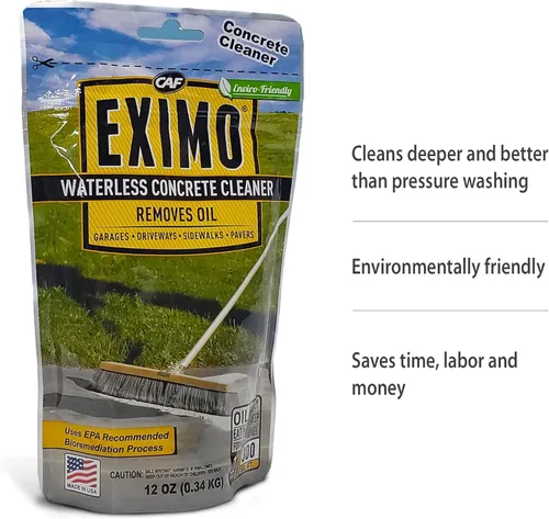 Vista 3 de CAF Outdoor Cleaning EXIMO® Waterless Concrete Cleaner for Driveway, Garage, Basement, and Walkway Surfaces (0.75lbs)