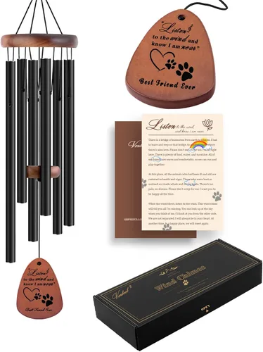 VENBEEL Regalos conmemorativos para perros, campanillas de viento conmemorativas para mascotas de 28", regalo de condolencias por pérdida de perro,