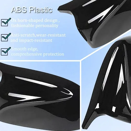 Vista 6 de XITER 2 piezas de cubiertas de espejo retrovisor lateral ABS para cuerno de buey izquierdo y derecho, tapas compatibles con BMW X3 G01 X4 G02 X5 G05
