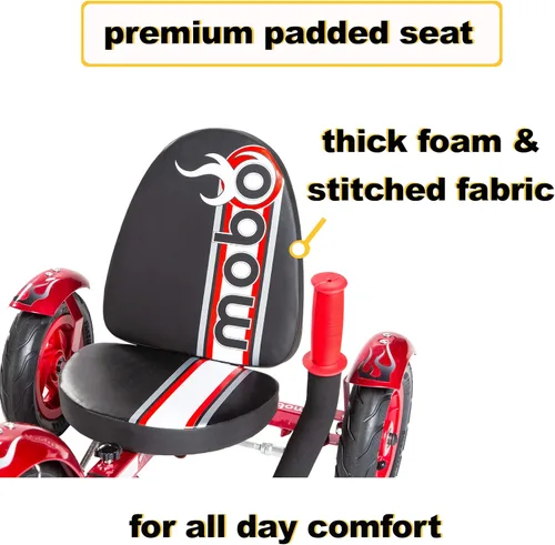 Vista 7 de Mobo Mity Sport Safe Tricycle. Toddler Big Wheel Ride On Trike. Pedal Car, Red Large