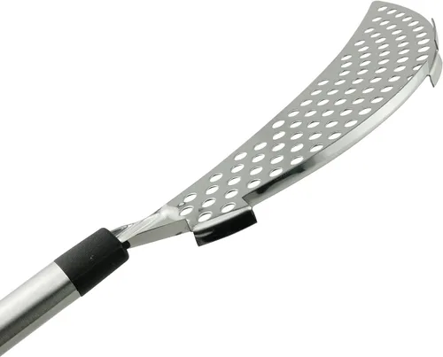 Vista 5 de Tegg Crescent - Colador de pasta de acero inoxidable para grasa, escurridor con mano para diferentes ollas, herramienta de cocina