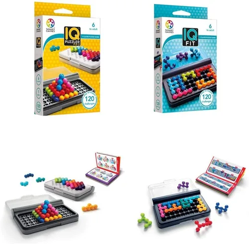 SmartGames IQ Bundles Serie 3D, IQ Puzzler Pro IQ Fit 240 Challenges, Edades 6-Adulto