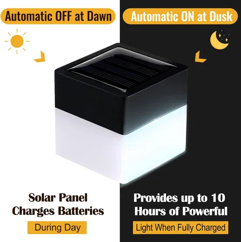 Vista 4 de Hicarer Paquete de 12 luces solares para postes de valla 2 pulgadas x 2 pulgadas Luces solares para postes de valla para jardín, cenadores, pared