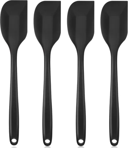 Shappy 4 cucharas de cocina de silicona de 10.6 pulgadas, resistentes al calor, para mezclar, servir y revolver, utensilios grandes antiadherentes,