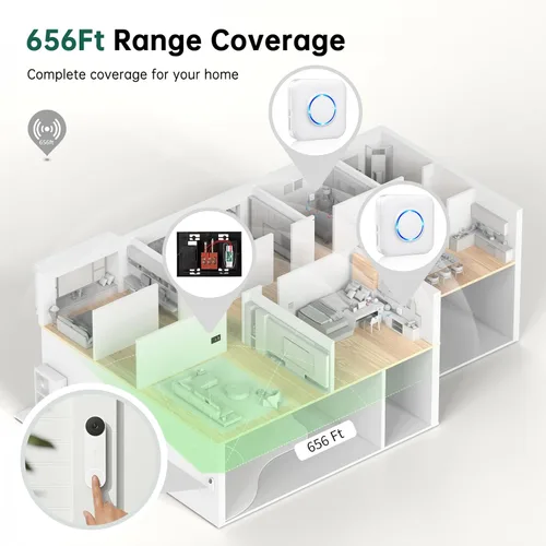 Vista 3 de Timbre inalámbrico – Compatible con Google Nest Doorbell (cableado, 2ª generación y 3ª generación) y Google Nest Doorbell (batería) con transmisor