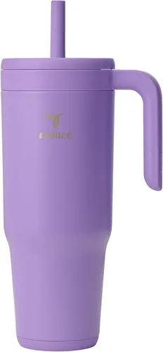 Vista 19 de REDUCE Chiller - Vaso térmico aislado al vacío de 40 onzas con popote de silicona a prueba de derrames - Tapa de Tritan sostenible con marcadores