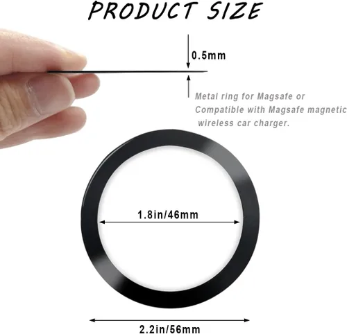 Vista 2 de Anillos universales de metal, anillo magnético para funda de teléfono y carga inalámbrica, compatible con iPhone 17/Air/16/15/14/13, Galaxy Blanco