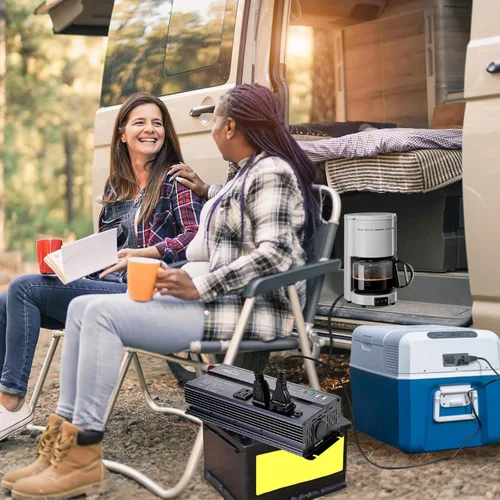 Vista 7 de Inversor de Onda Sinusoidal Pura de 1000W de 12V DC a 120V AC, Inversor de Corriente para Automóvil de 1000 Vatios 12 Voltios para Hogar, Camping