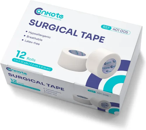 Vista 8 de Conkote Cinta quirúrgica de papel bronceado de 1 pulgada x 10 yardas, cinta médica hipoalergénica, 4 rollos