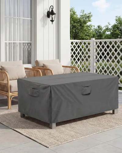 Vista 7 de Vailge Veranda Funda para mesa de patio rectangular/ovalada, resistente, impermeable y al aire libre, para muebles de jardín Gris