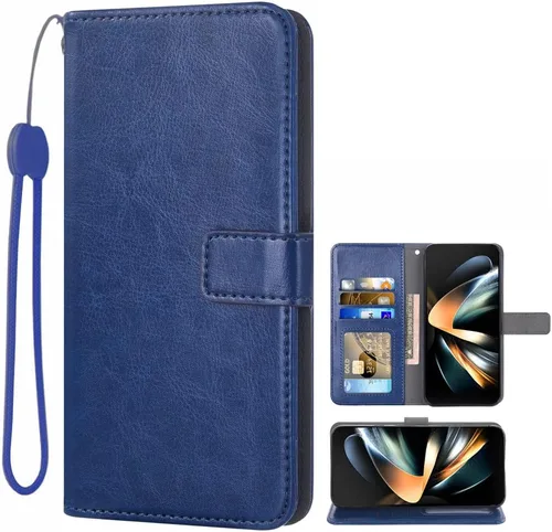 Vista 8 de Asuwish Funda compatible con Samsung Galaxy Z Fold 4 5G 2022, tarjetero y soporte de cuero con tapa abatible, accesorios para celulares, fundas