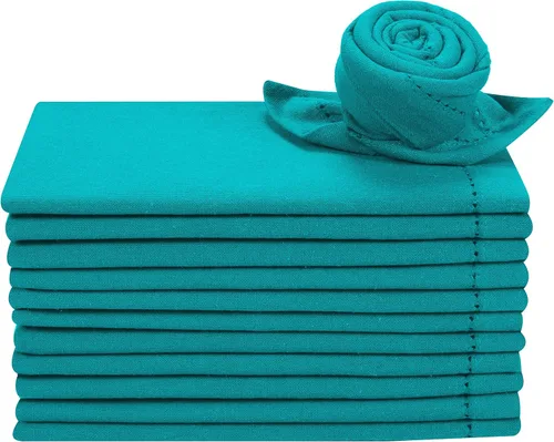 Vista 18 de Juego de 12 servilletas de tela de algodón con dobladillo de 18 x 18 pulgadas, decorativas, suaves, duraderas, lavables, reutilizables, perfectas