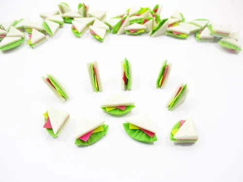 Vista 2 de 20 sándwich de queso panadería casa de muñecas comida en miniatura Art Deco Suministro de casa de muñecas - 3596