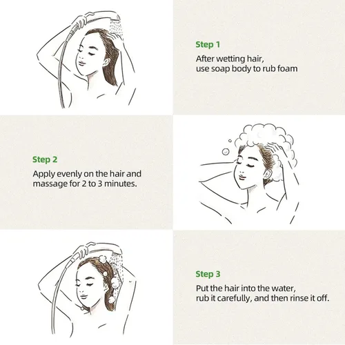 Vista 6 de Usma Grass - Barra de champú para adelgazar el cabello, champú sólido de rutina de jugo Usman para engrosar y oscurecer, pérdida de cabello