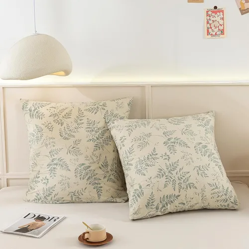 Vista 13 de Ecocott Fundas de almohada 100% algodón natural, tamaño estándar, color verde aguacate, paquete de 2 fundas de almohada con cierre de sobre