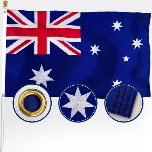 XIFAN Bandera de Australia prémium de 3 x 5 pies, para exteriores, grande, de doble cara, resistente, nailon 210D, bordado, estrellas, bandera de