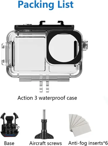 Vista 7 de Osmo Action 5 Pro/Action 4/Action 3 - Carcasa impermeable para buceo, 197 pies, con insertos antivaho para DJI Osmo Action 5 Pro/4/3, accesorios