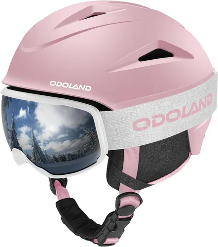 Vista 13 de Odoland Snowboard Helmet, Ski Helmet with Ski Goggles for Adults & Youth, Durable PC Shell & EPS Foam, Safety Snow Helmets Goggles for Men Women
