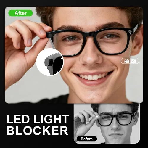 Vista 2 de Paquete de 6 fundas bloqueadoras de luz LED compatibles con Ray-Ban Meta Wayfarer/Skyler/Headliner (& Gen 2) Oakley Meta HSTN AI - Calcomanías