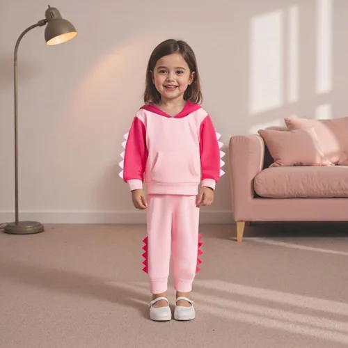 Vista 18 de Conjunto de ropa de otoño e invierno para bebé y niño, sudadera larga con capucha y pantalones para niños pequeños, 6, 12, 18, 24 meses, 2T Adorable