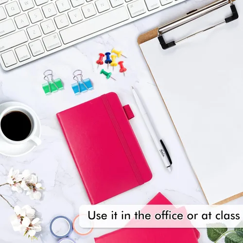 Vista 4 de Feela - Paquete de 6 cuadernos pequeños de bolsillo a granel, mini cuadernos de notas memo kawaii de tapa dura con líneas universitarias y soporte