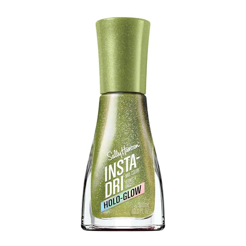 Vista 32 de Sally Hansen Insta-Dri Holo-Glow Esmalte de uñas Secado rápido, larga duración, brillo sin rayas Semi-opaco y brillante 104 All That Shimmers