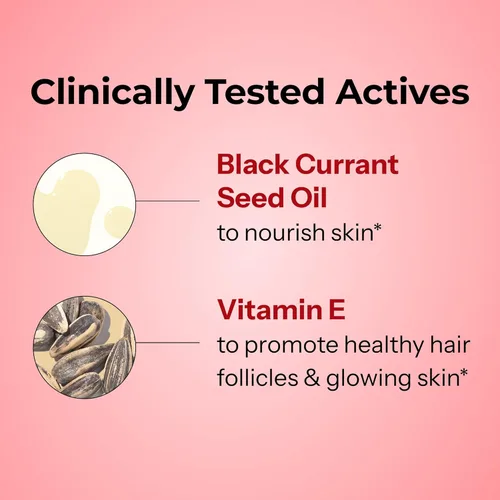 Vista 4 de Fórmula para el pelo y las uñas Red Carpet de HUM, 60 cápsulas blandas vegetarianas