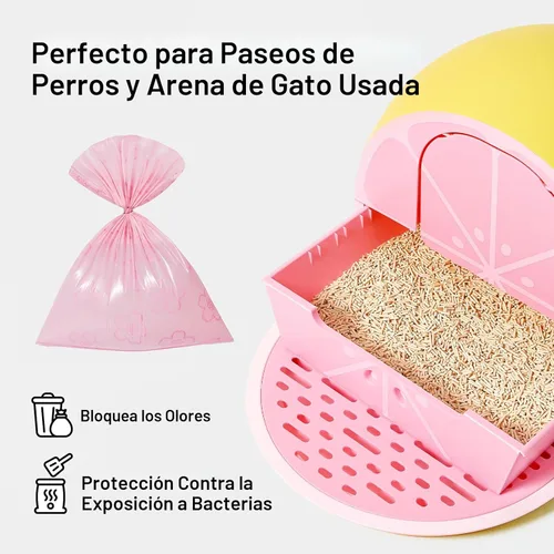 Vista 8 de VETRESKA Dispensador de bolsas para caca de perro con bolsas perfumadas con aroma a flor de cerezo, bolsas para residuos de mascotas a prueba