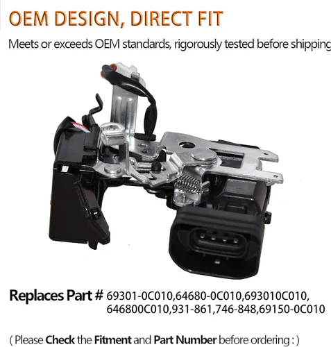 Vista 4 de FOKES Actuador de bloqueo de puerta elevadora, puerta trasera para maletero y portón trasero con actuador compatible con Toyota Sequoia 2001-2007
