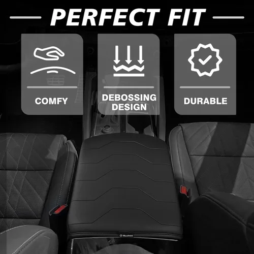 Vista 90 de Muslogy Funda para reposabrazos de consola central apta para Chevy Silverado/Tahoe y GMC Sierra/Yukon 2007-2013, cómoda almohadilla
