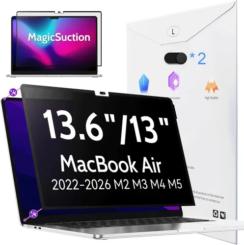 Vista 28 de Peslv MagicSuction™ - Pantalla de privacidad para Surface Go 4/3/2/1 de 10.5 pulgadas, protector negro antiespía extraíble, filtro de luz azul