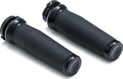 Vista 2 de Kuryakyn 5941 Empuñaduras de manillar trilladora para acelerador y embrague, control del acelerador de doble cable: motocicletas Harley-Davidson
