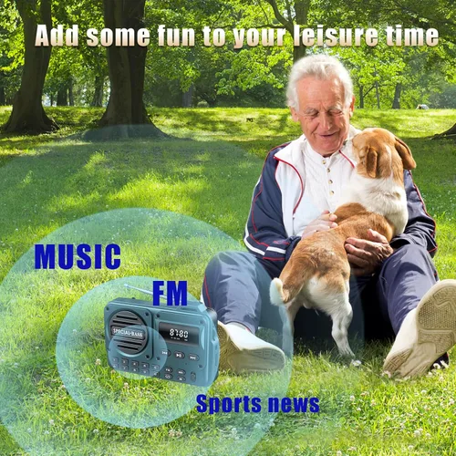Vista 5 de Radio de bolsillo FM con carga USB-C de 2000mAh recargable, excelente recepción, altavoz claro y conector para auriculares, pantalla LCD, radio FM