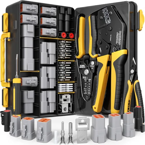 Kit de herramientas de crimpado de conectores DTP, conectores eléctricos automotrices impermeables de 1/2/4/6 pines 25A, tamaño 12 contactos