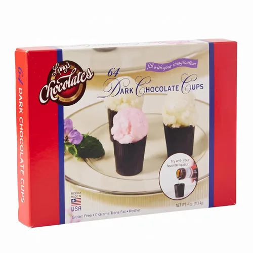 Vista 3 de Lang's Chocolates Tazas de chocolate negro – Sin lácteos, sin gluten, Kosher y certificado lácteo – Añadir mousse, postre o licor – Perfecto