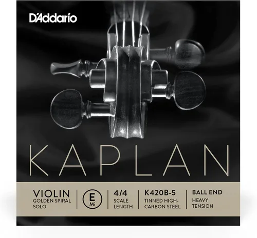 Vista 8 de D'Addario Kaplan - Cuerda de violín en espiral dorada - Cuerda E individual - K420B-3 - Cuerdas de violín - Escala 4/4, tensión media, extremo