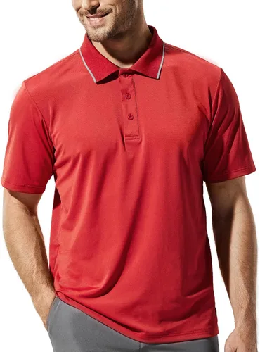 Vista 4 de MIER Polo Shirts for Men Quick Dry Short Sleeve Golf Tennis Collared T-Shirts Performance Pique Polos