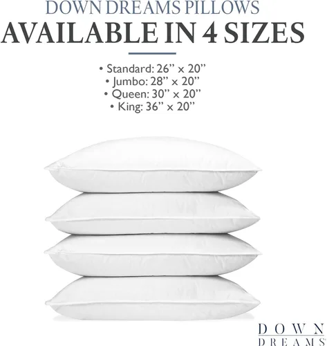 Vista 7 de Down Dreams Almohadas clásicas Manchester Mills - Soporte estándar/firme, paquete de 2