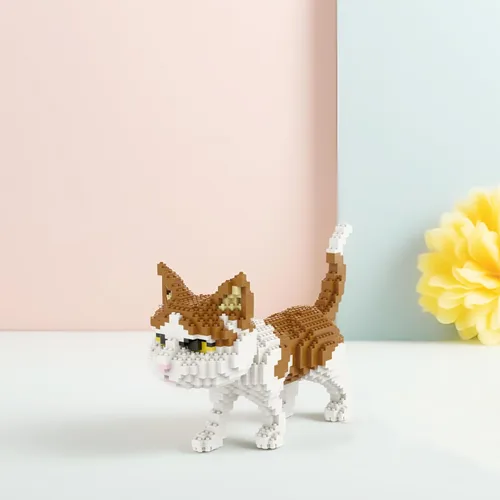 Vista 5 de Larcele Juego de mini bloques de construcción para gatos, ladrillos de juguete de construcción 3D para bricolaje, 1390 piezas KLJM-05